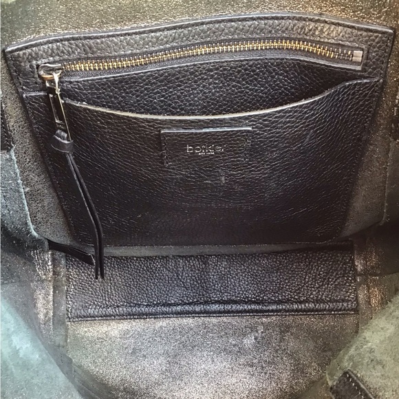 Botkier Soho Black Leather Zipper Trim Tote - Picture 8 of 10